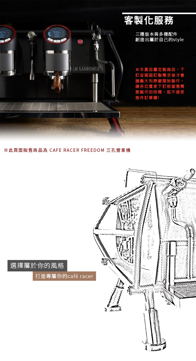 SANREMO CAFE RACER FREEDOM 三孔營業用咖啡機4.jpg